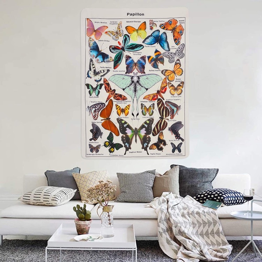 Butterfly Botanical Floral Tapestry Vintage Tapestry Bed/Wall/Outdoor Decoration - Picture 7 of 7